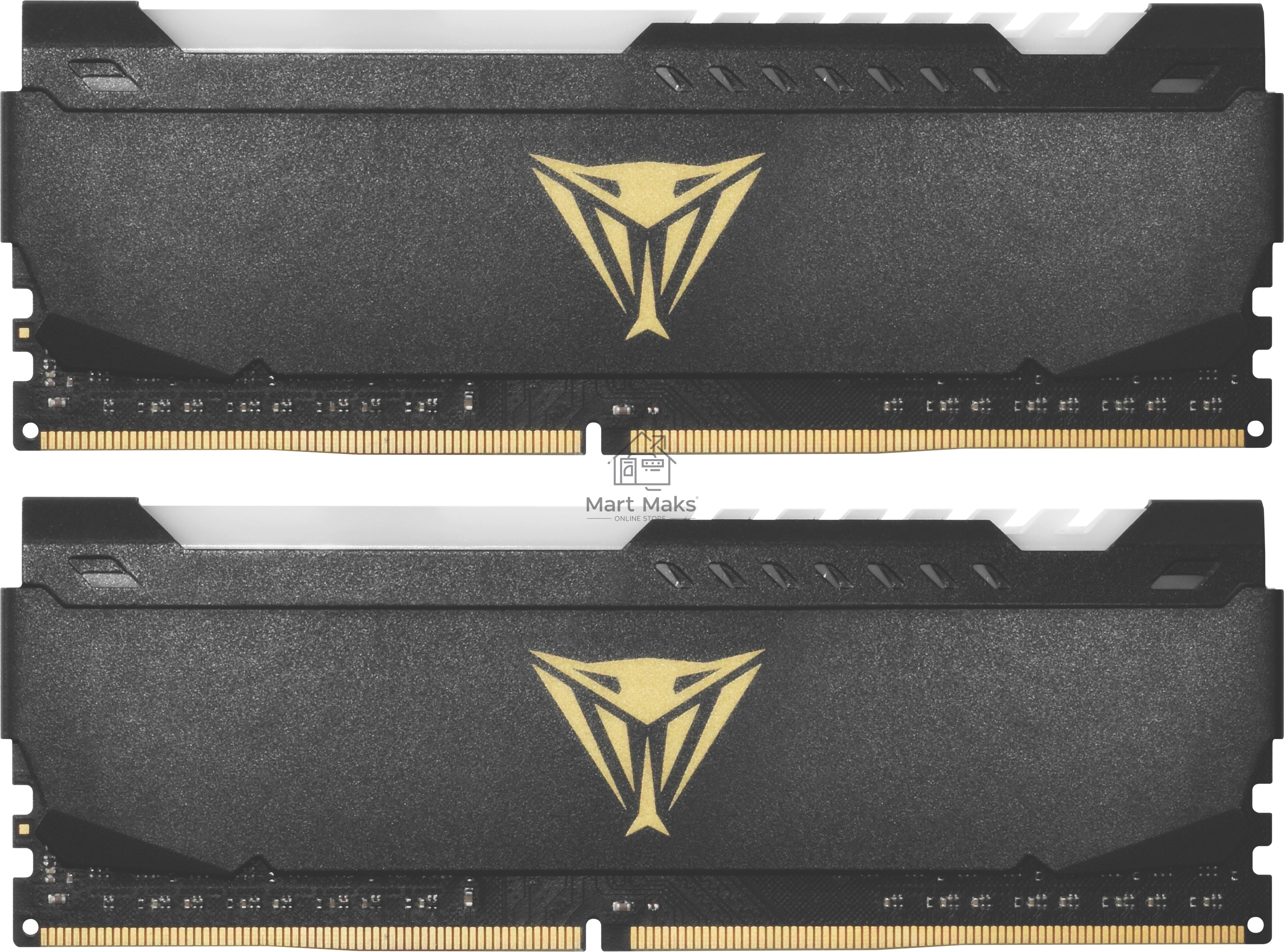 Оперативная память Patriot Viper Steel, DDR4, 16GB (2x8GB), 3200MHz, CL18, DIMM, с радиатором, RGB, черный