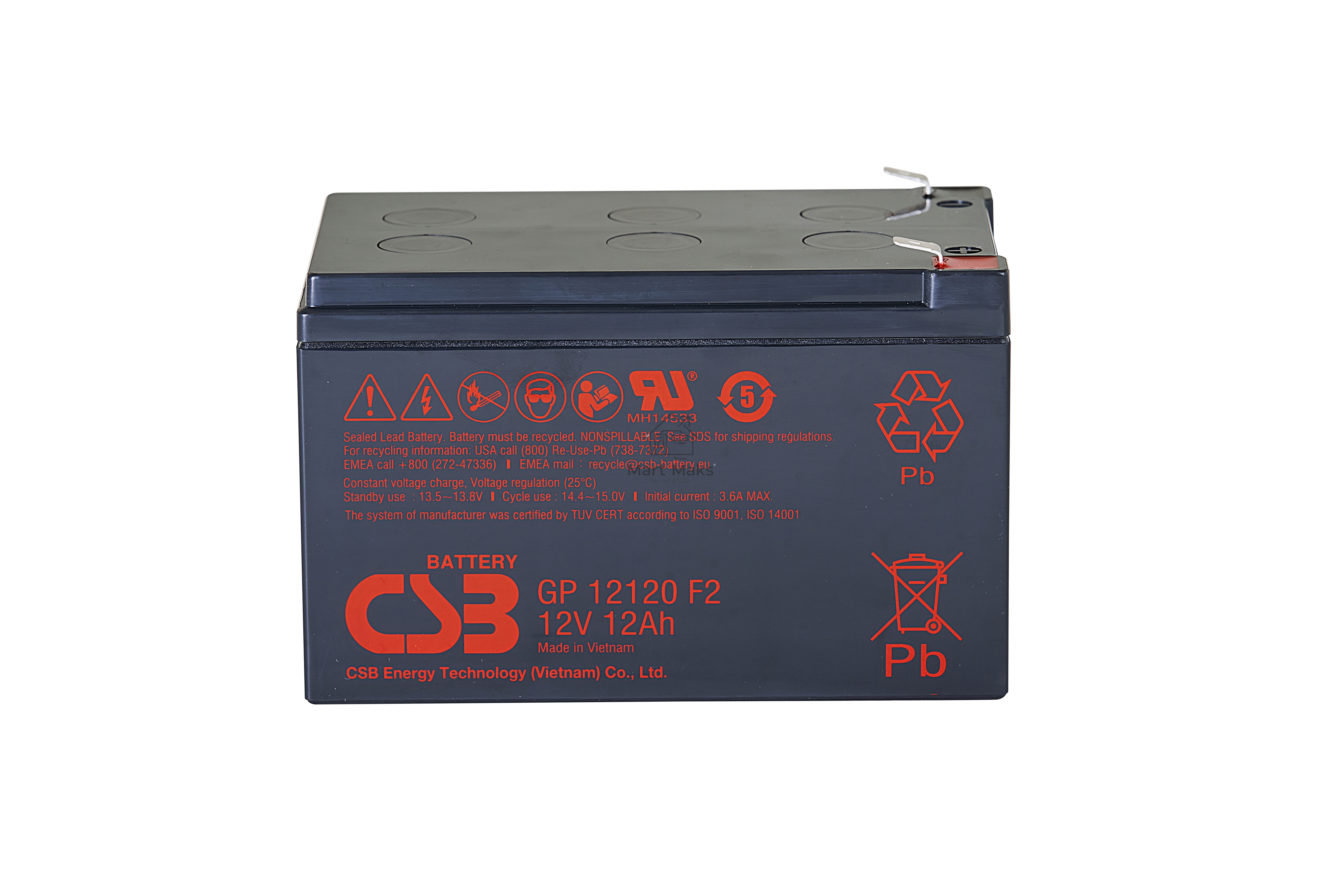 Батарея CSB GP 12120 (12V 12Ah) F2