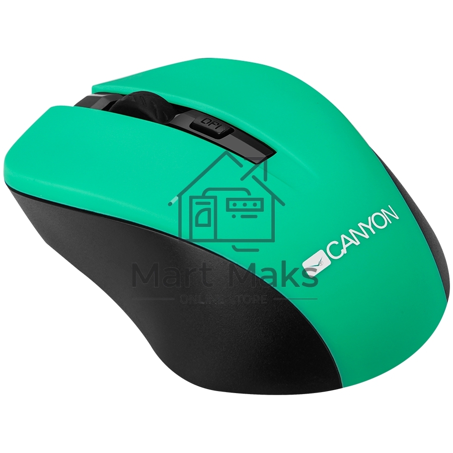 Мышь беспроводная Canyon MW-1 зеленый, 1200 dpi, радиоканал, USB, кнопки - 4