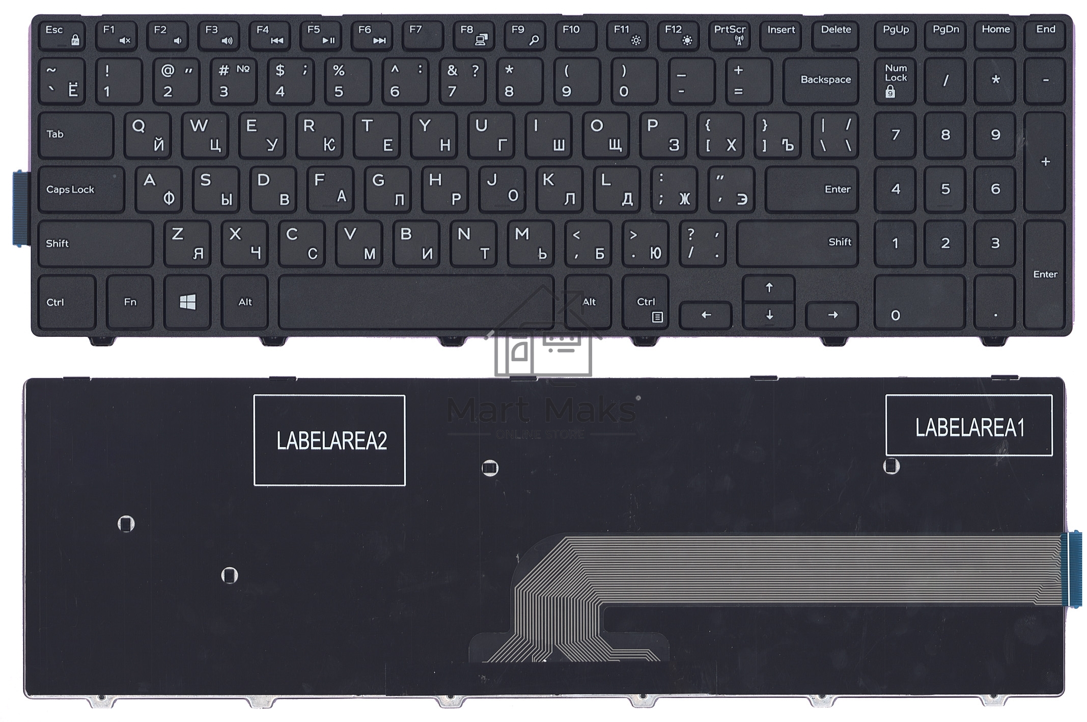 Клавиатура для ноутбука Dell Inspiron 15-5000 5547 5521 5542 черная с рамкой