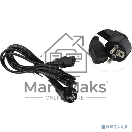 Кабель питания ExeGate Power PC-3P (Евровилка угловая Schuko->С13) VDE-250V-3*0.5-CU, 6A, 3м