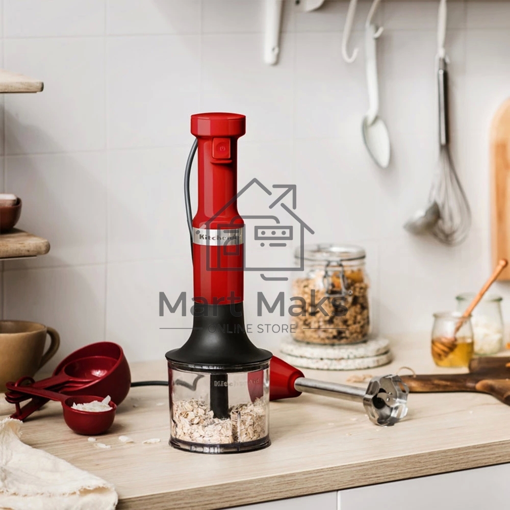 Блендер погружной KitchenAid 5KHBV83EER с аксессуарами, Красный