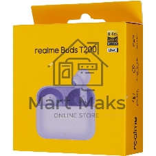 Наушники TWS Realme Buds T200 фиолетовый, внутриканальные, Bluetooth, до 30 ч