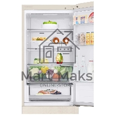 Холодильник LG GC-B459AEMW бежевый двухкамерный 234/110л морозилка снизу, No Frost