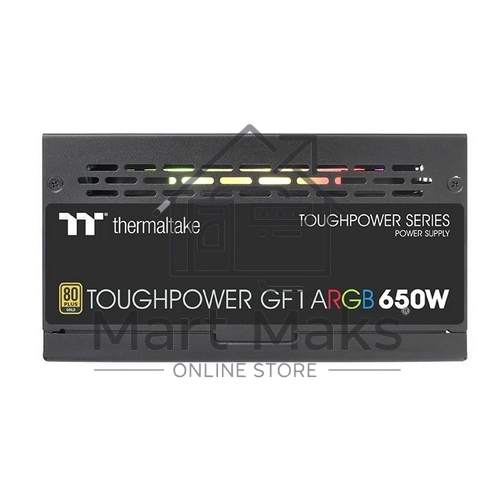 Блок питания Thermaltake Toughpower GF1 ARGB RTL (PS-TPD-0650F3FAGE-1), 650Вт, 80 PLUS Gold, 140мм, модульный, черный