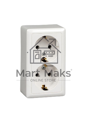 Розетка 2-м ОП Хит 16А 250В без защ. шторок с заземл. с изол. пластиной белый SchE RA16-238I-B Розетка 2-м ОП Хит 16А 250В без защ. шторок с заземл. с изол. пластиной белый SchE RA16-238I-B