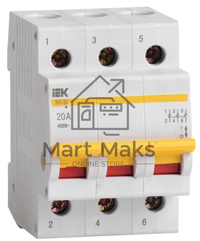 Выключатель нагрузки (мини-рубильник) Iek MNV10-3-020 ВН-32 3Р 20А ИЭК