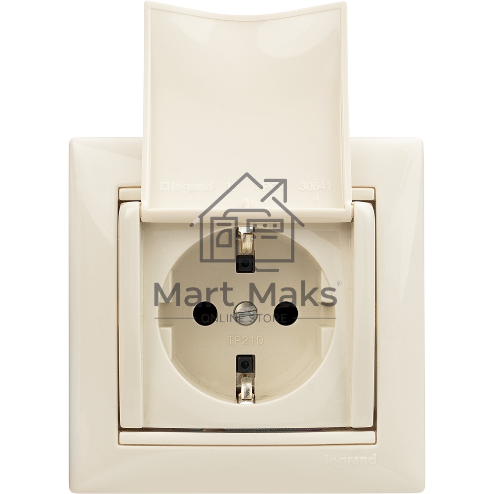 Механизм розетки 1-м СП Valena с защ. крышкой защ. шторки с заземл. сл. кость Legrand 774322