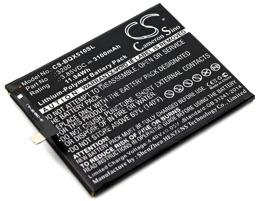 Аккумулятор CameronSino CS-BQX510SL BQ 3200 для BQ Aquaris X5 Plus 3.85V / 3100mAh / 11.94Wh
