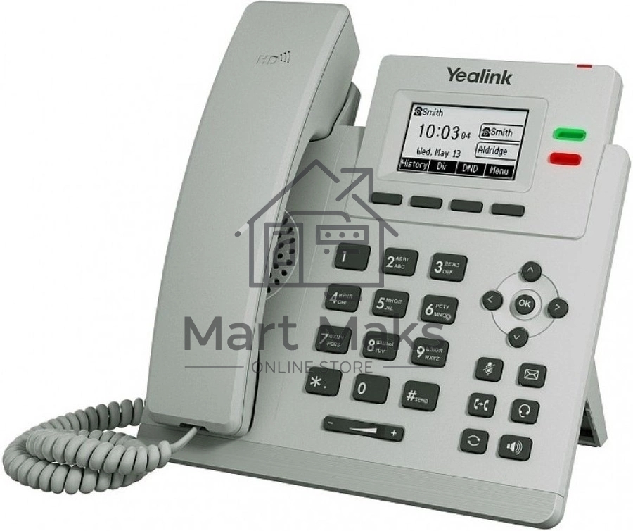 Телефон YEALINK SIP-T31P, цвет светло-серый, 2 аккаунта, PoE, шт