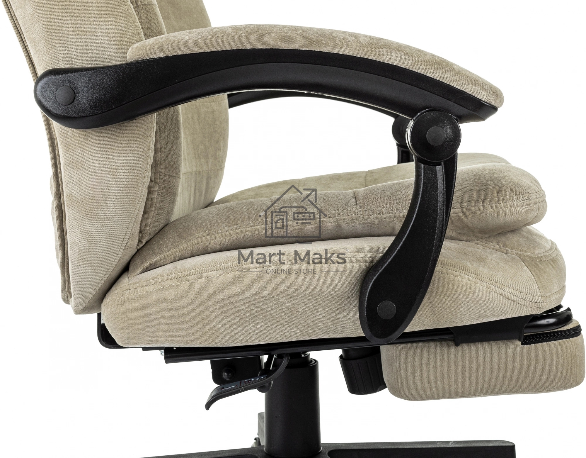 Кресло руководителя Бюрократ T-9950MSG-F Fabric песочный Light-21, крестов. пластик, подст. для ног