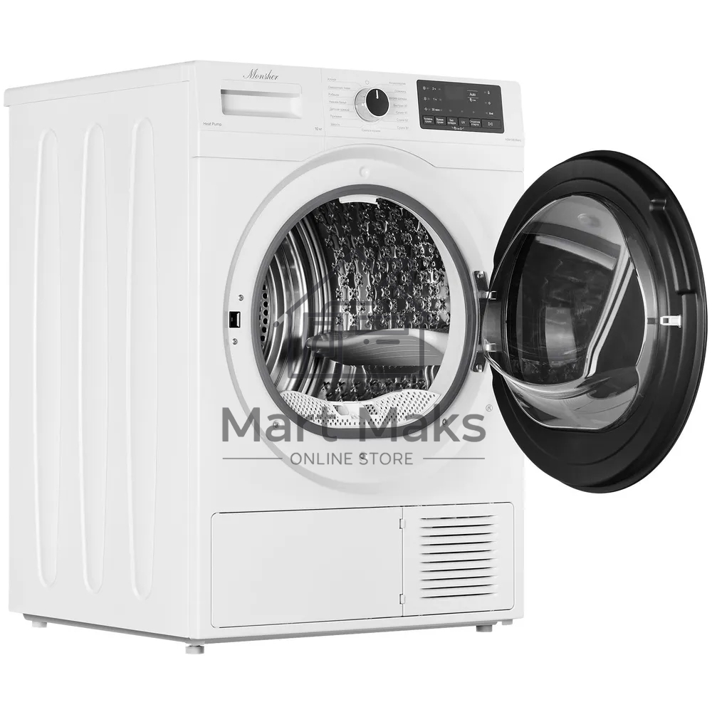 Сушильная машина Monsher MDM 595 Blanc белый, 10 кг, сушка - тепловой насос, программ - 15, 59.5 x 85.5 x 66.5 см