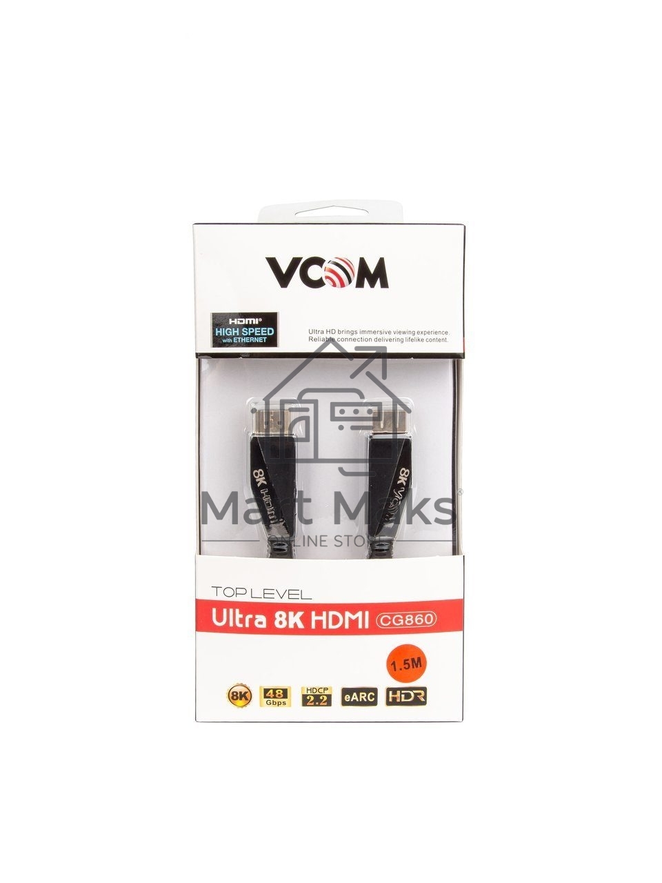 Кабель HDMI 19M/M,ver. 2.1, 8K@60 Hz 1.5m VCOM <CG860-1.5M>