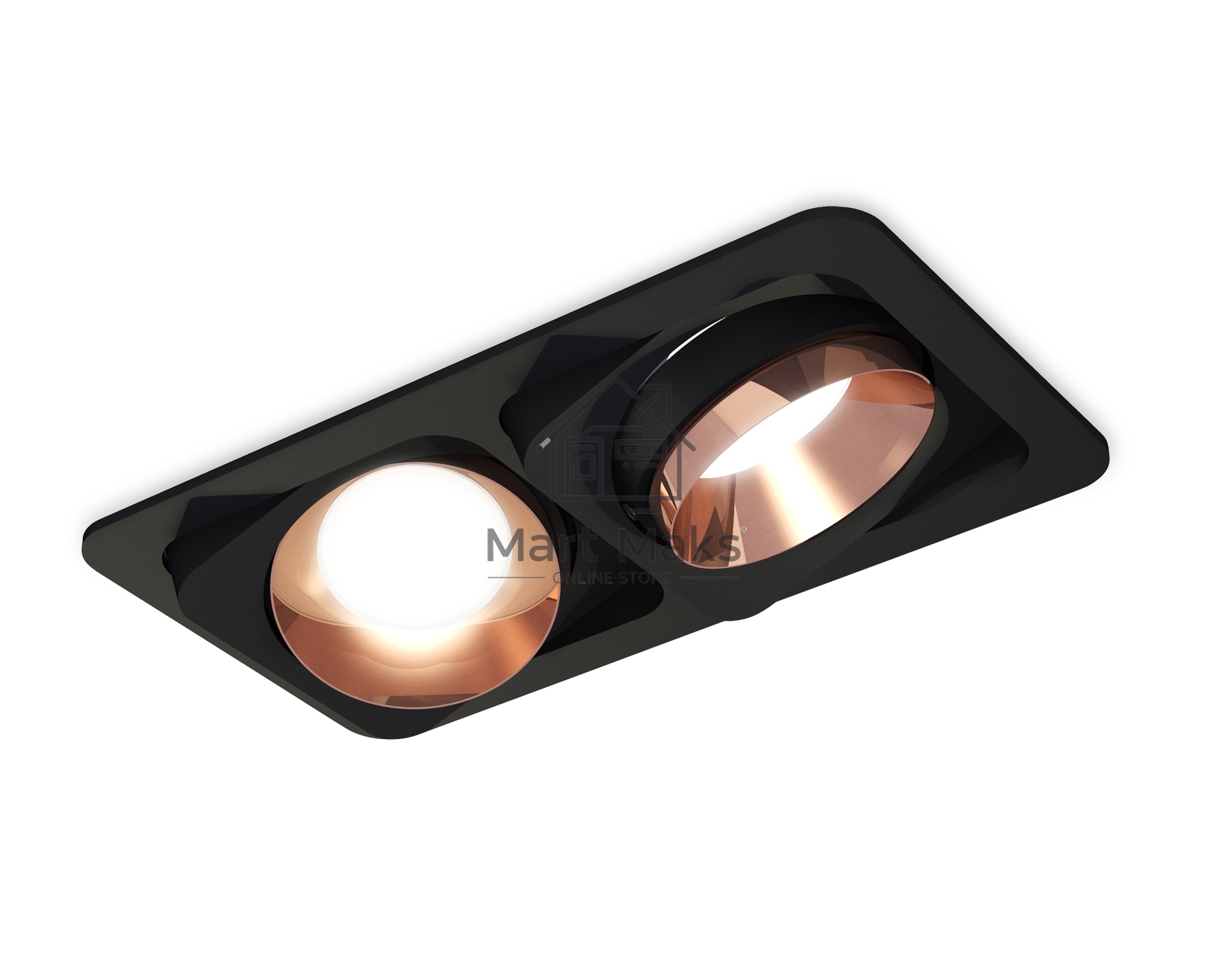 Комплект встраиваемого светильника Ambrella light XC7664025 SBK/PPG черный песок/золото розовое полированное MR16 GU5.3 (C7664, N7035)
