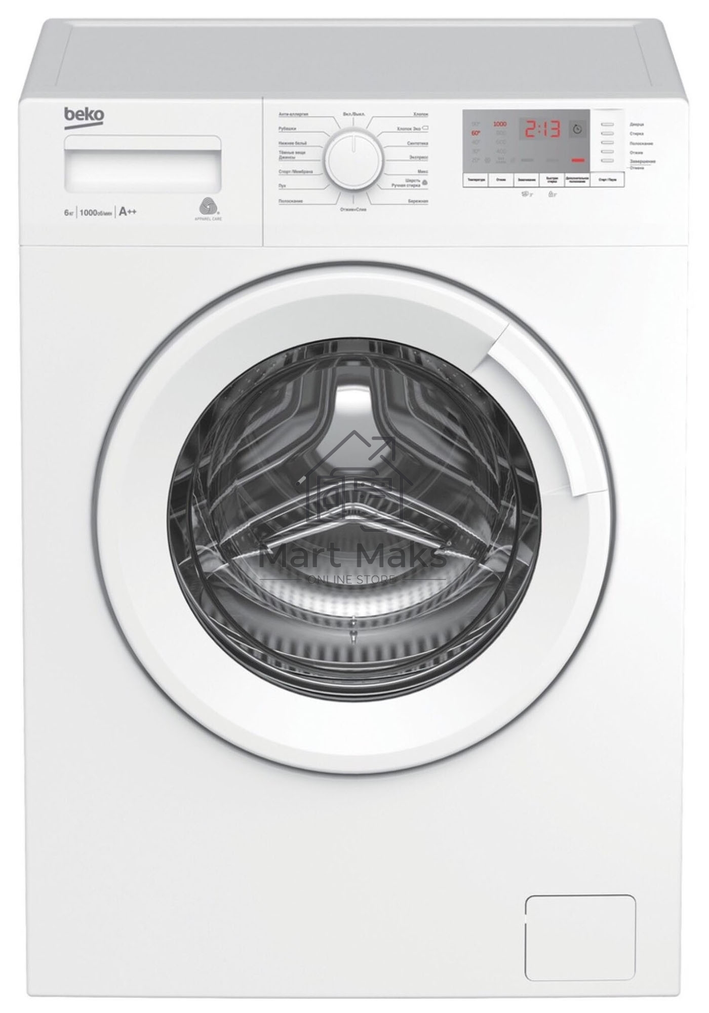 Стиральная машина Beko WRE6512BWW белый, загрузка фронтальная 6 кг, 1000 об/мин., класс: А