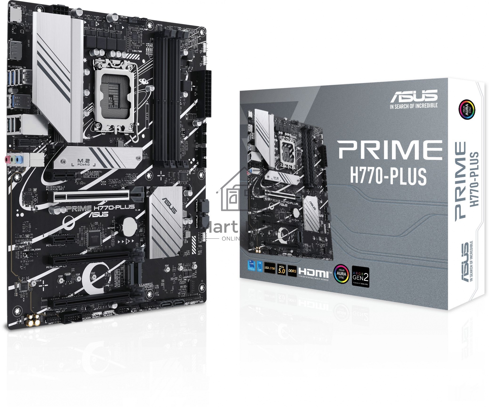 Материнская плата ASUS PRIME H770-PLUS, LGA 1700, Intel H770, 4xDDR5, 4xSATA, 3xM.2 PCIe 4.0 x4, 1xPCIe 5.0 x16, 2xPCIe 4.0 x4, 1xHDMI, 1xDP, 1xUSB-C 3.2 Gen 2, 2xUSB 3.2 Gen 2, 3xUSB 3.2 Gen 1, 1x 2.5Gb LAN, 3x3.5 мм, 7.1, ATX