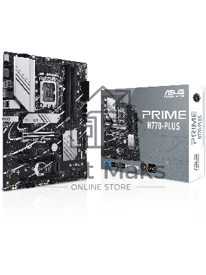 Материнская плата ASUS PRIME H770-PLUS, LGA 1700, Intel H770, 4xDDR5, 4xSATA, 3xM.2 PCIe 4.0 x4, 1xPCIe 5.0 x16, 2xPCIe 4.0 x4, 1xHDMI, 1xDP, 1xUSB-C 3.2 Gen 2, 2xUSB 3.2 Gen 2, 3xUSB 3.2 Gen 1, 1x 2.5Gb LAN, 3x3.5 мм, 7.1, ATX