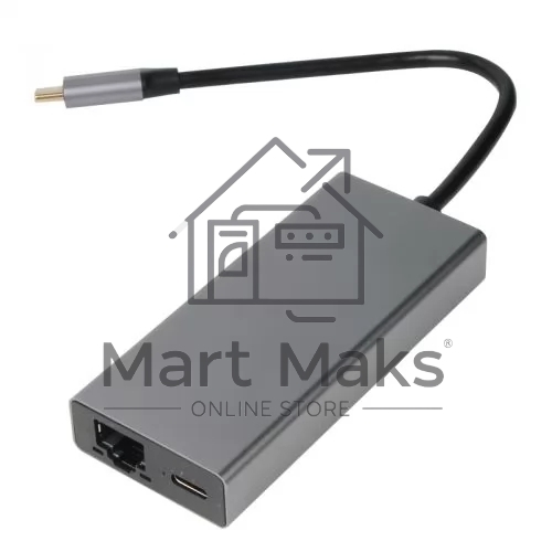 Адаптер VCOM CU459 Type-Cm --> RJ-45+2USB3.0(f) + PD100 Вт Alum Shell VCOM <CU459>