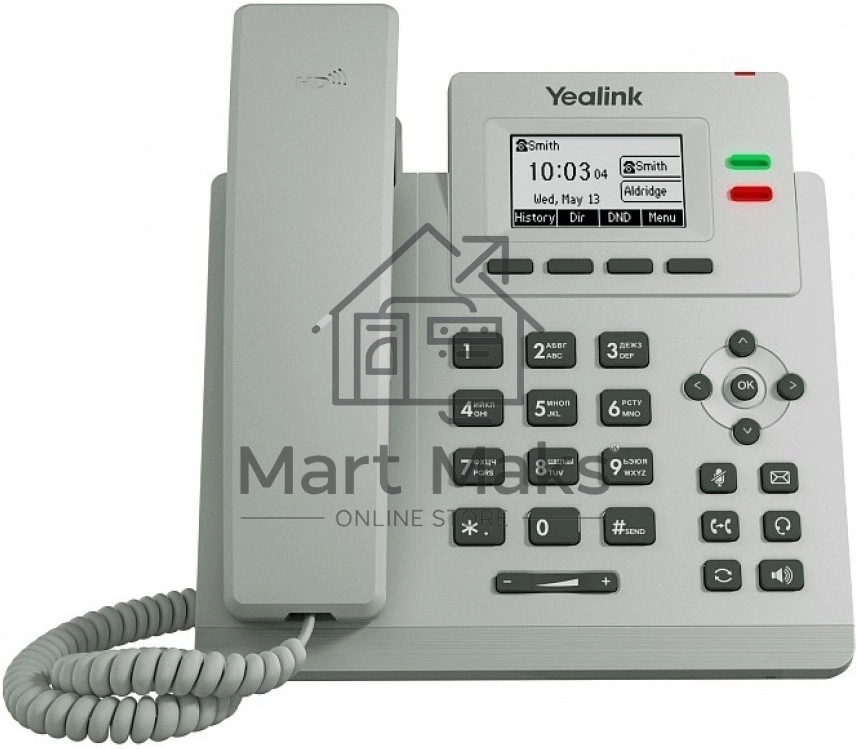 Телефон YEALINK SIP-T31P, цвет светло-серый, 2 аккаунта, PoE, шт
