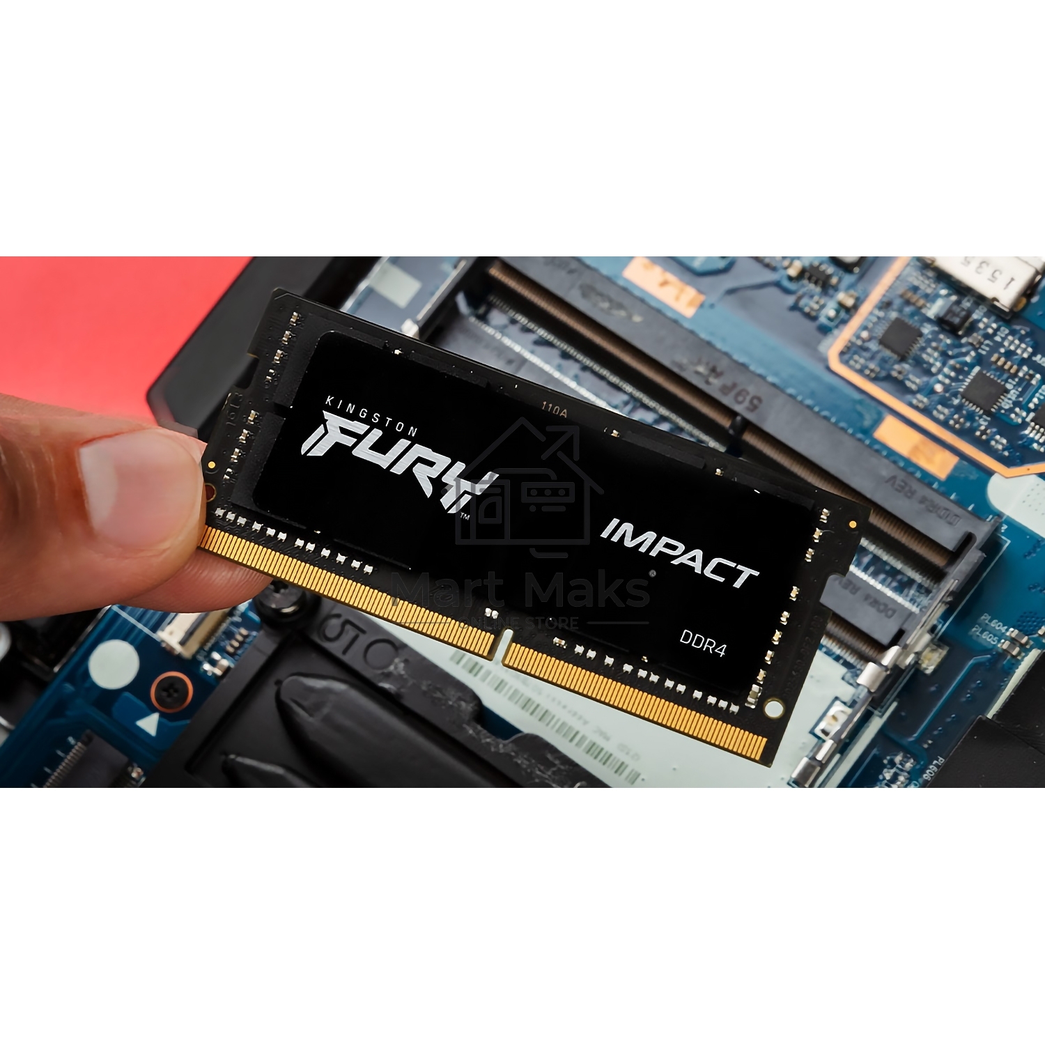 Оперативная память Kingston Fury Impact, DDR5, 16GB (1x16GB), 6400MHz, CL38, ECC, SO-DIMM, с радиатором, черный
