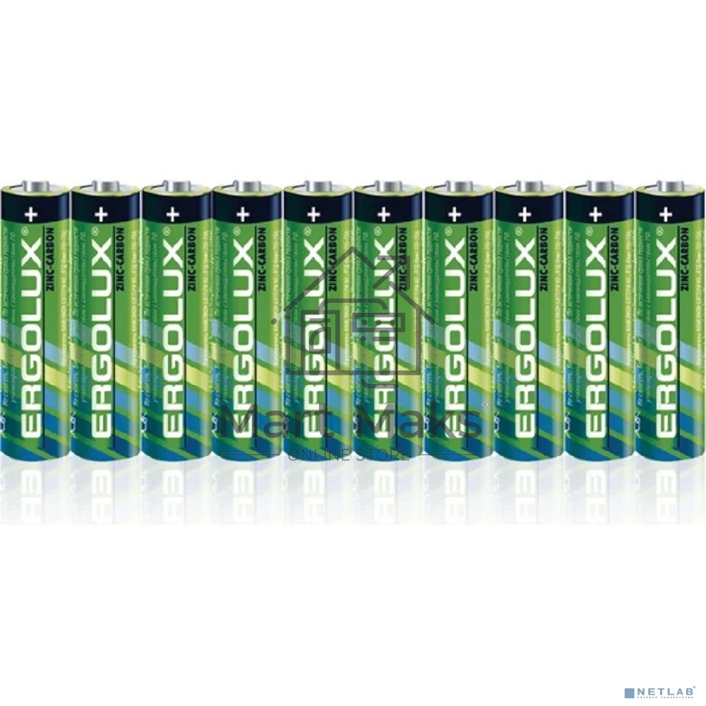 Мизинчиковая батарейка Ergolux R 03 SR10 (R03 SR10, ААА 1.5В)(10 шт. в уп-ке)