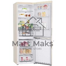 Холодильник LG GC-B459AEMW бежевый двухкамерный 234/110л морозилка снизу, No Frost