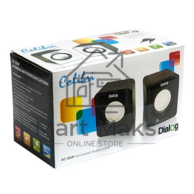 Колонки Dialog Colibri AC-02UP черный акустические колонки 2.0, 5W RMS, питание от USB