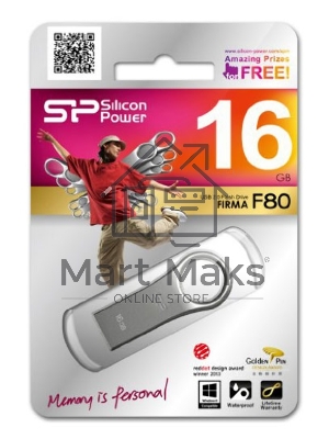 Флешка USB R/W Silicon Power R/W 16Gb Firma F80 SP016GbUF2F80V1S USB 2.0 серебристый
