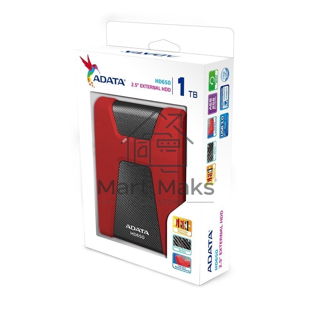 Внешний жесткий диск ADATA USB 3.0 1Tb AHD650-1TU31-CRD HD650 DashDrive Durable 2.5