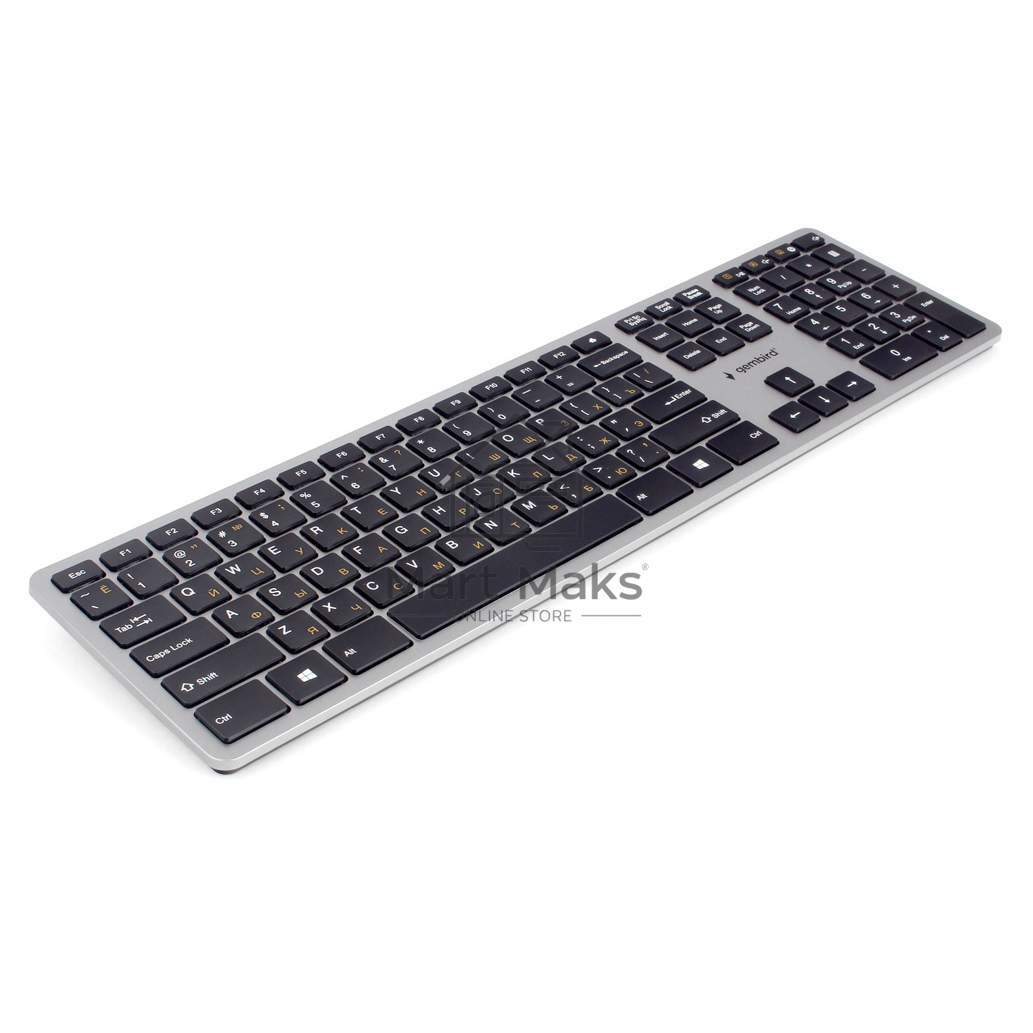 Клавиатура Gembird KBW-3 беспроводная, USB, серебристый/черный