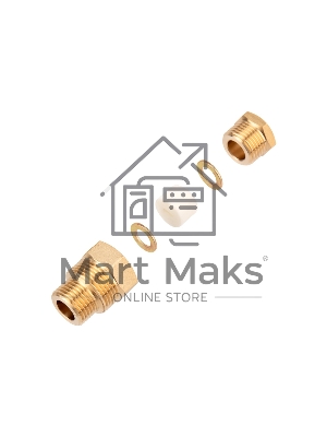 Сальник Rexant с двойной резьбой 1/2 и 3/4 для ввода кабеля в трубу, никелированная латунь