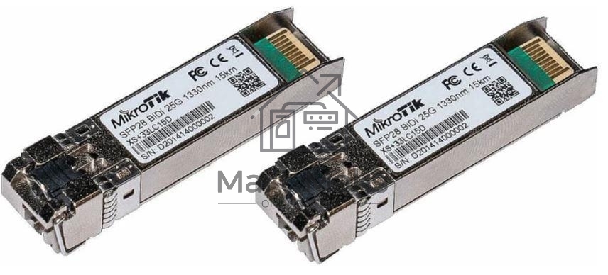 Комплект из двух SFP+ модулей Mikrotik XS+2733LC15D SFP/SFP+/SFP28 modules 1/10/25G 15km 1270nm + 1330nm