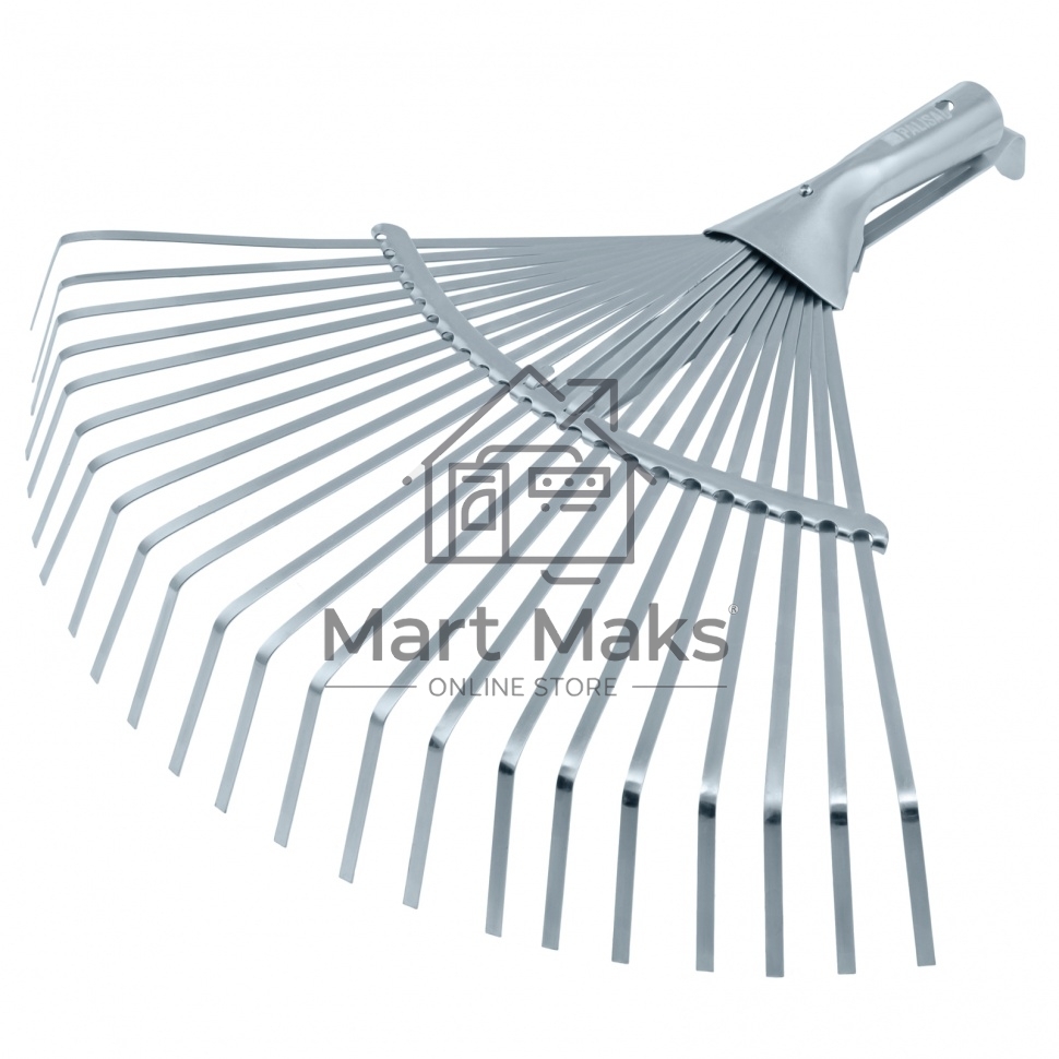 Грабли веерные стальные, 300-480 мм, 22 плоских зуба, оцинкованные,раздвижные, без черенка Palisad