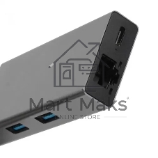 Адаптер VCOM CU459 Type-Cm --> RJ-45+2USB3.0(f) + PD100 Вт Alum Shell