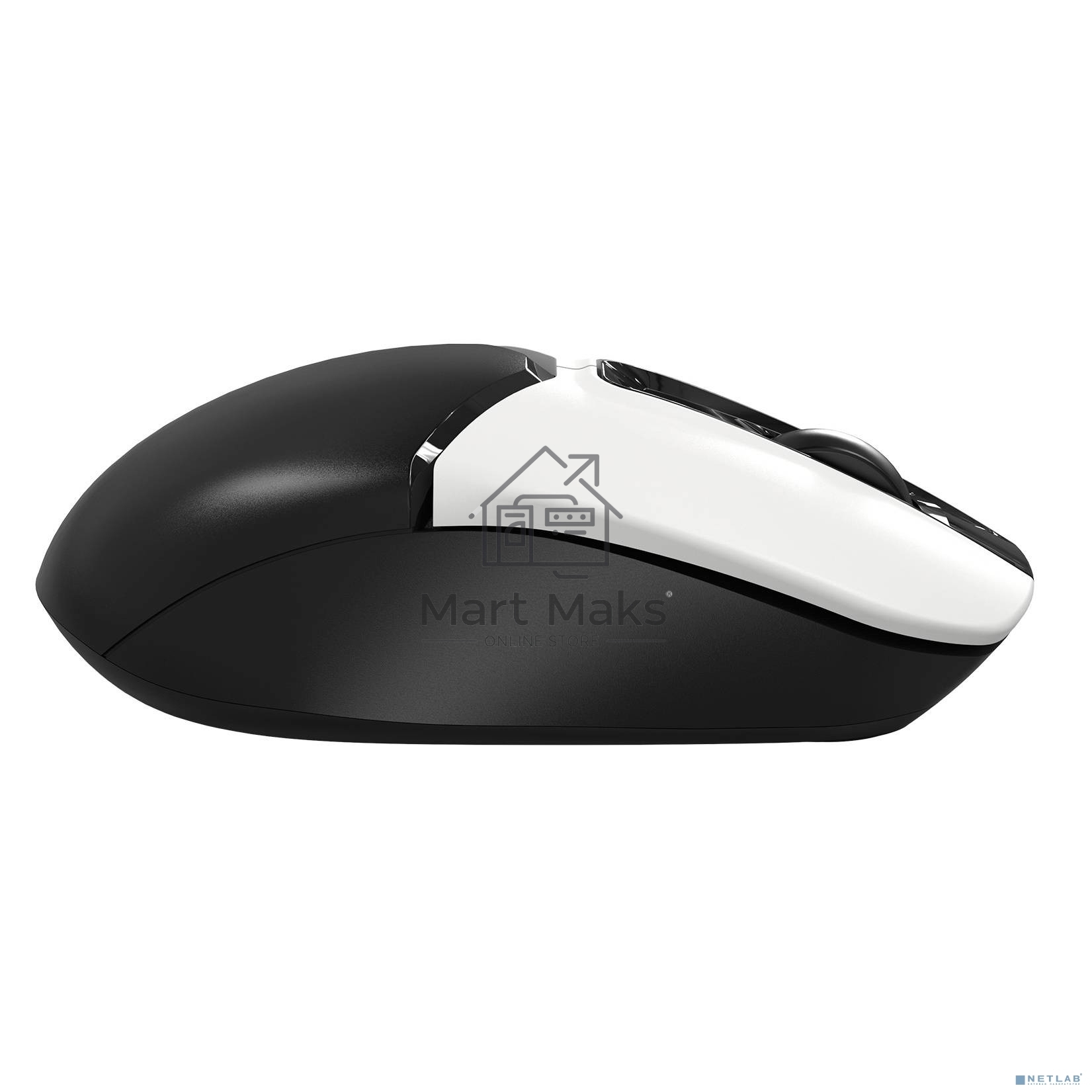 Мышь беспроводная A4Tech Fstyler FG12 белый/черный, 1200 dpi, радиоканал, USB, кнопки - 3