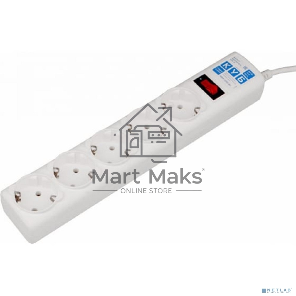 Сетевой фильтр Powercube SPG-B-10-WHITE 3м (5 розеток) белый (коробка)
