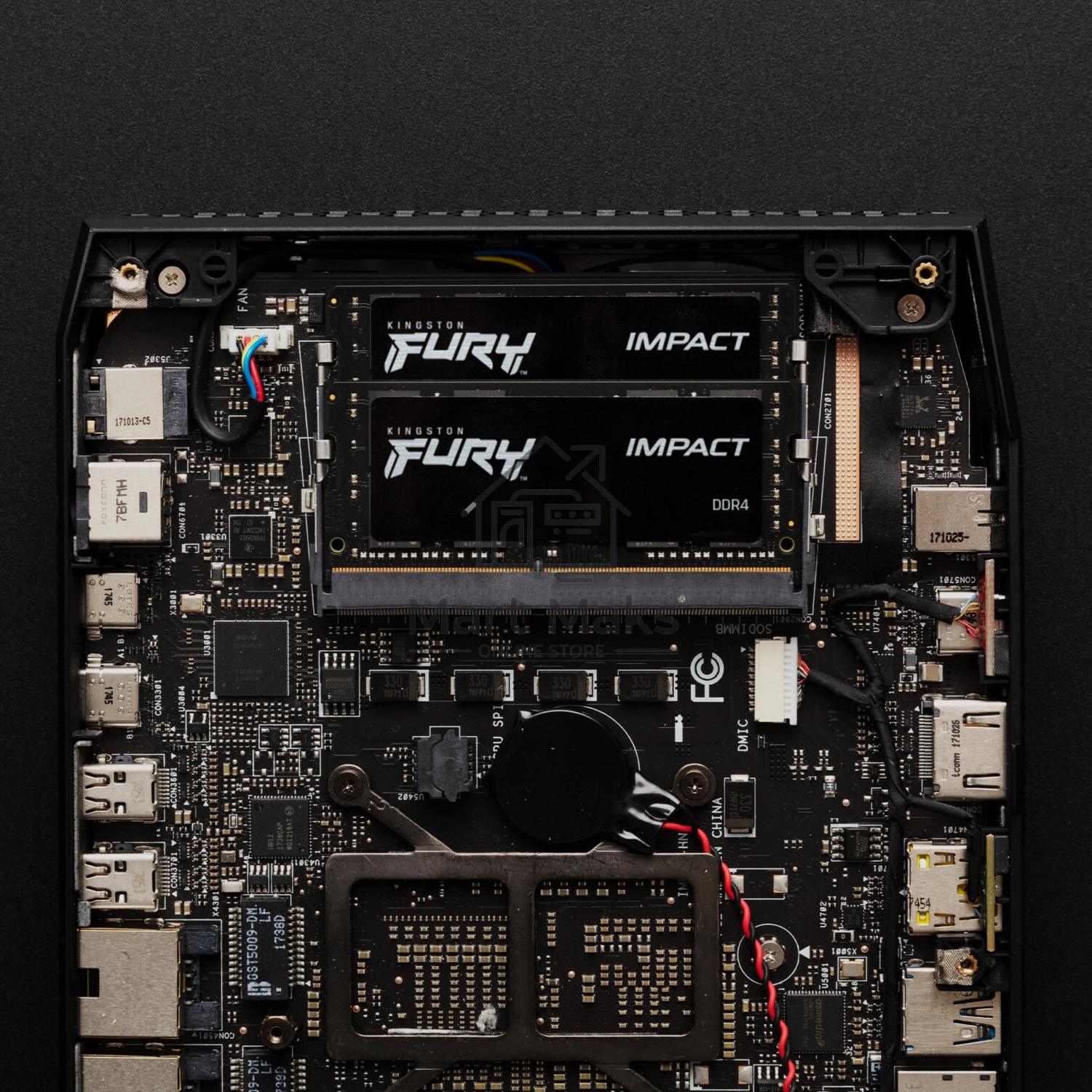 Оперативная память Kingston Fury Impact, DDR5, 16GB (1x16GB), 6400MHz, CL38, ECC, SO-DIMM, с радиатором, черный