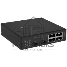 Коммутатор Hikvision DS-3T0310P, 8×100 Мбит/с PoE+ + 2×1 Гбит/с SFP, неуправляемый