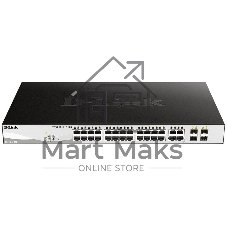Коммутатор D-Link DGS-1210-28P/FL2A, 24×1 Гбит/с + 4×1 Гбит/с Combo, настраиваемый