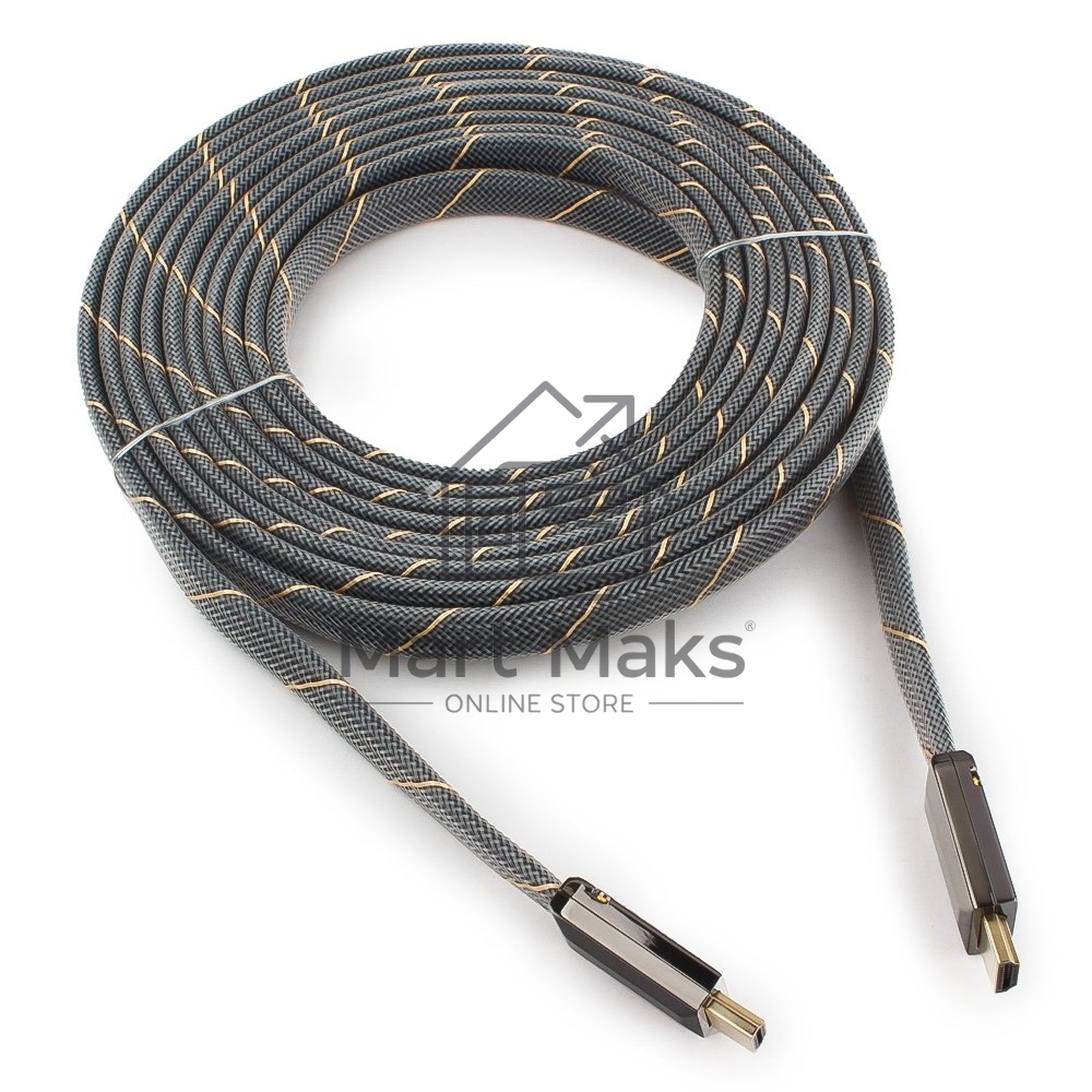 Кабель Cablexpert HDMI, серия Platinum, 4,5 м, v2.0, M/M, плоский, позол.разъемы, металлический корпус, нейлоновая оплетка, блистер