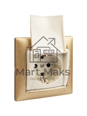 Механизм розетки 1-м СП Valena с защ. крышкой защ. шторки с заземл. сл. кость Leg 774322