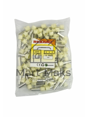 Наконечник штыревой втулочный изолированный Rexant F-18 мм 16 мм² (НШВи 16-18) слоновая кость