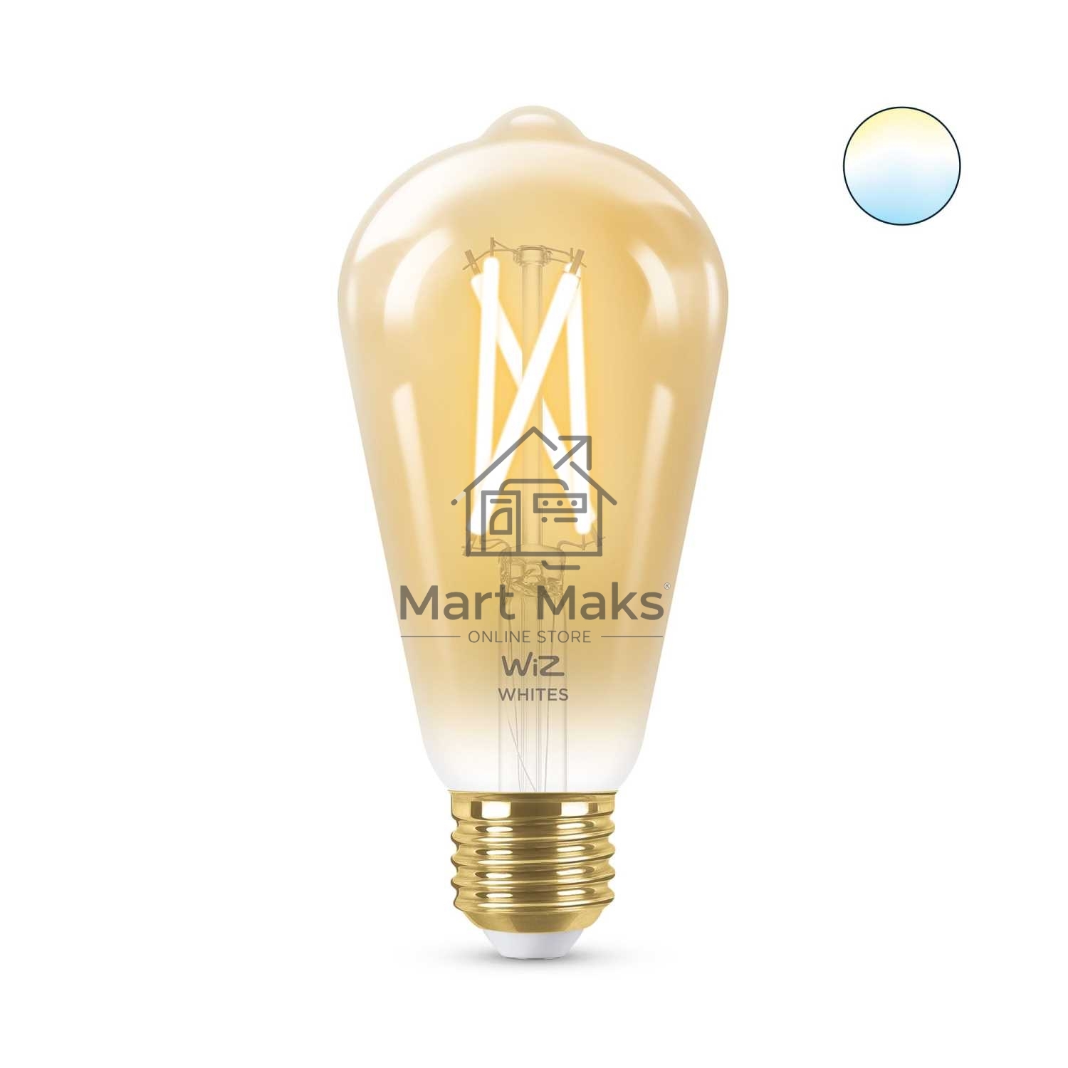 Лампа светодиодная WiZ Wi-Fi BLE50WST64E27920-50Amb1PF/6