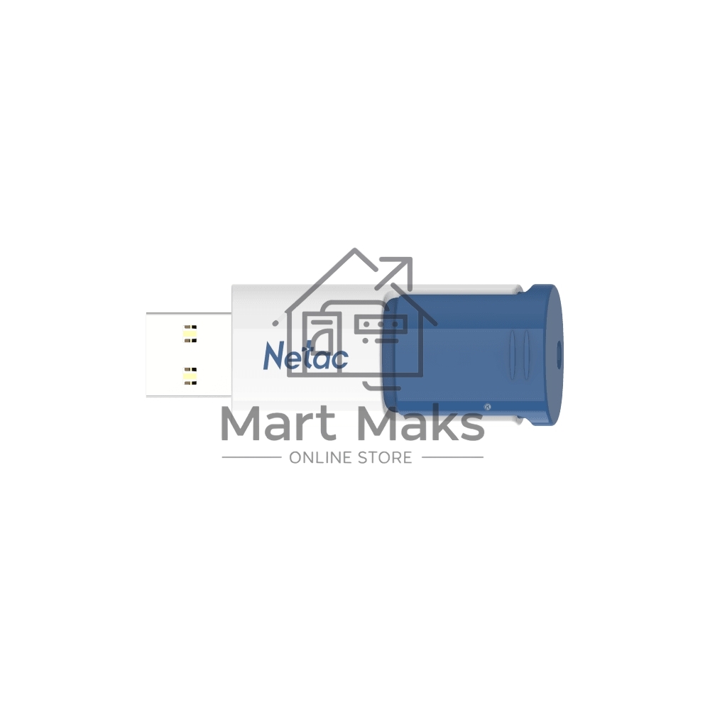 Флешка USB R/W R/W Netac U182 Blue 64Gb <NT03U182N-064G-30BL>, USB3.0, сдвижной корпус, пластиковая бело-синяя