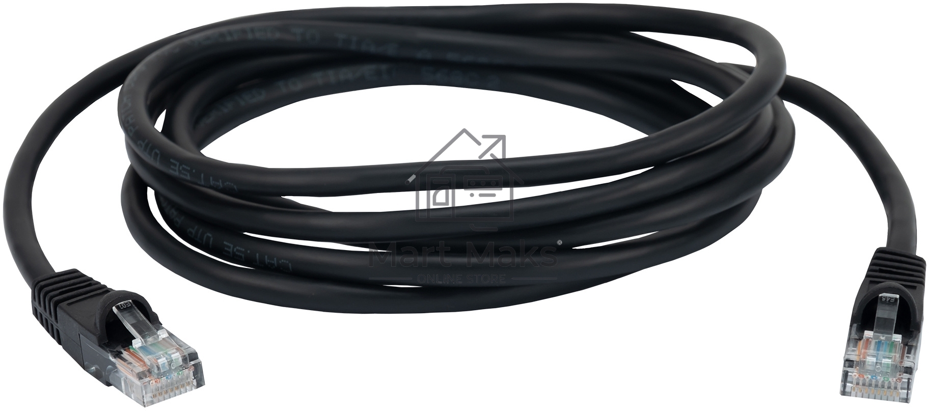 Патч-корд Buro UTP 4 пары cat5E CCA molded 2м черный RJ-45 (m)-RJ-45 (m)
