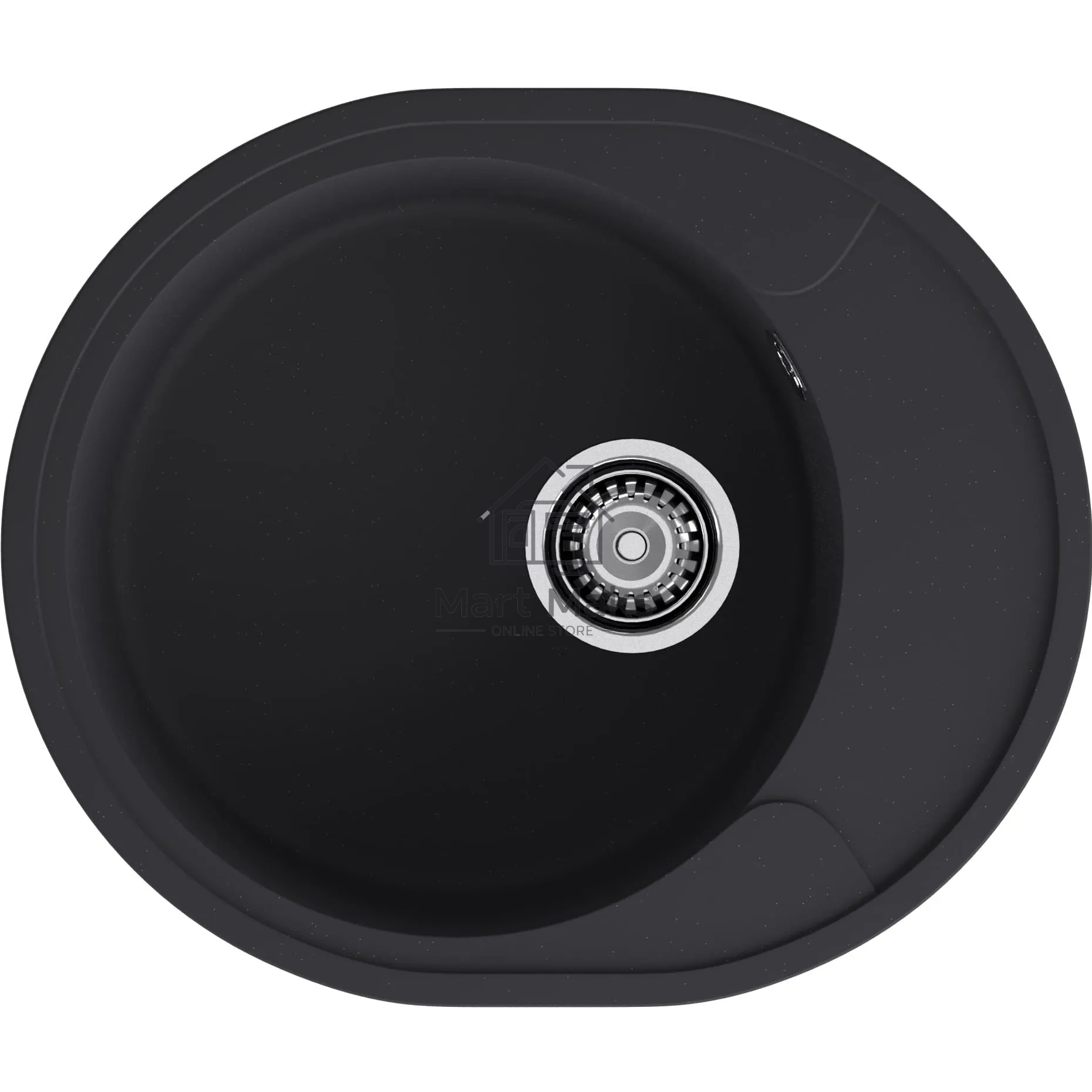 Мойка GRANFEST URBAN 857L 1-чаша+крыло 570*480мм, монтаж: врезной, материал: кварц, черный