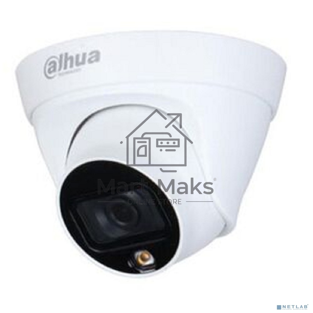 Уличная турельная IP-видеокамера DAHUA DH-IPC-HDW1439TP-A-LED-0280B-S4 Full-color 4Мп, 1/3” CMOS, объектив 2.8мм, LED-подсветка до 30м, IP67, корпус: металл