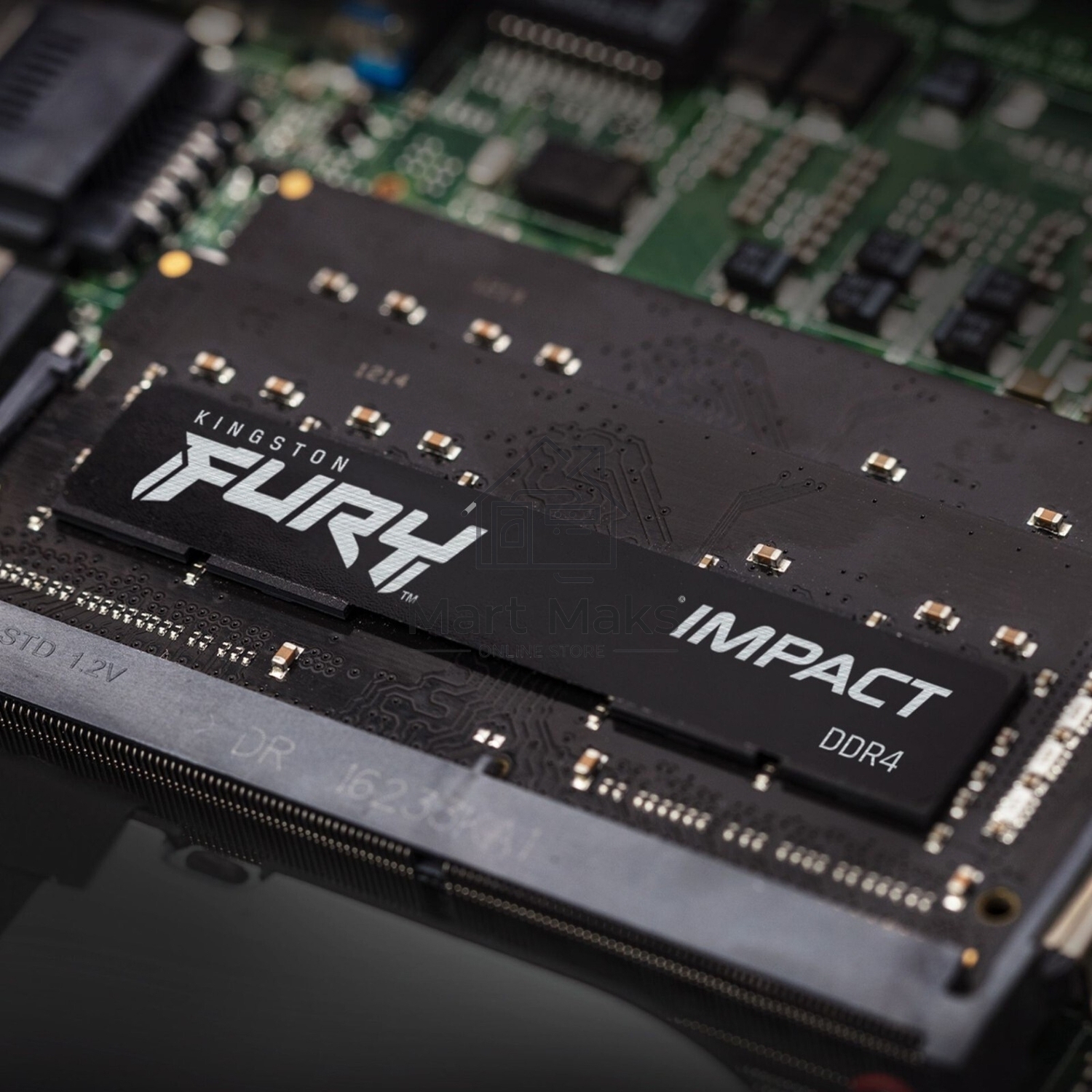 Оперативная память Kingston Fury Impact, DDR5, 16GB (1x16GB), 6400MHz, CL38, ECC, SO-DIMM, с радиатором, черный