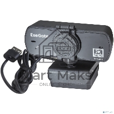 Веб-камера ExeGate Stream C940 Wide 2K 2560x1440, 30 кадр/с, USB Type-A, микрофон (шумоподавление), универсальное крепление