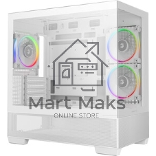 Компьютерный корпус Deepcool CG380 3F WH без БП, боковое окно (панорама), 3x120мм ARGB PWM вентилятора, белый, mATX